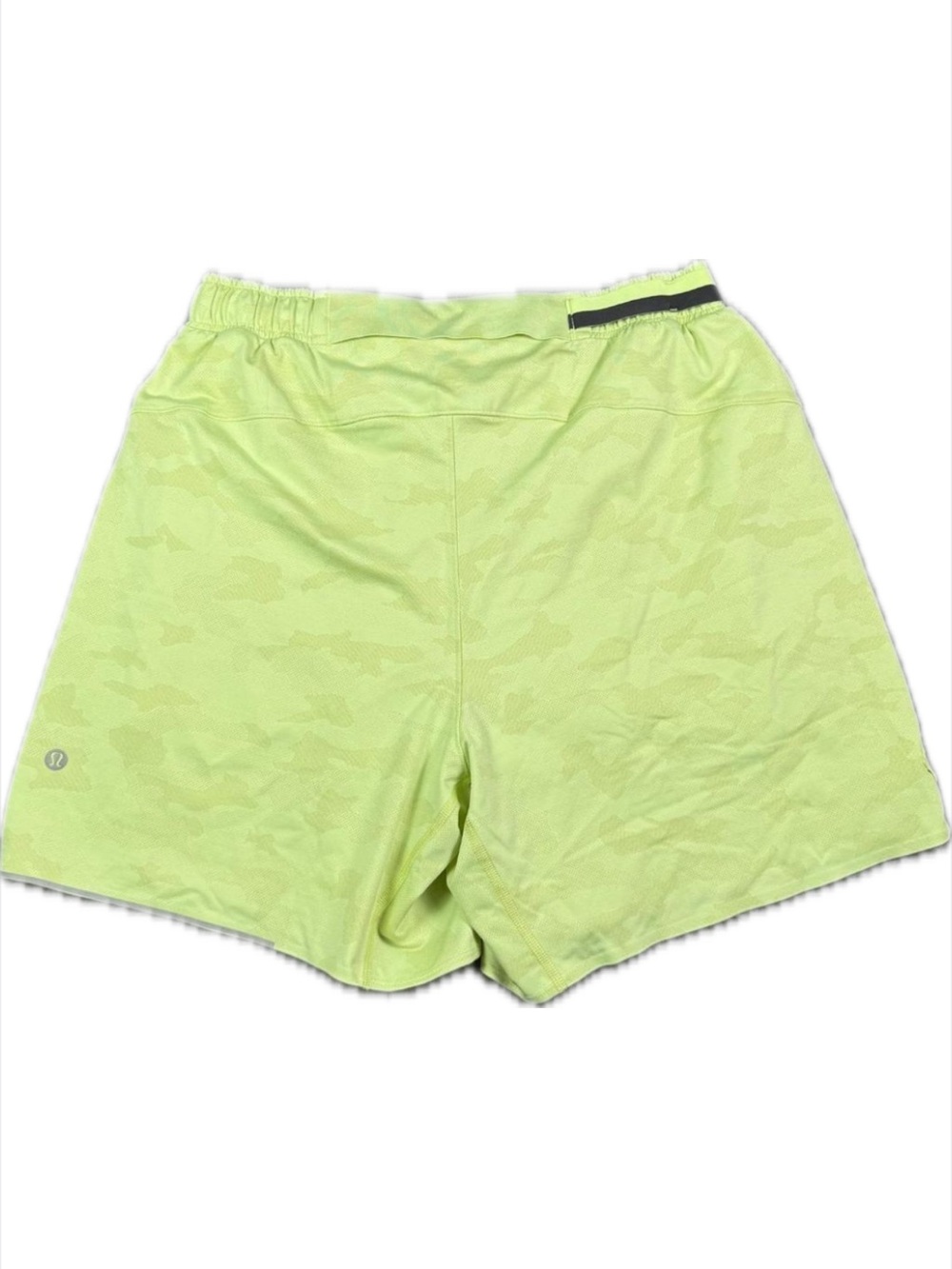 Lululemon Surge Shorts Mens M Neon Yellow Camo Lined 6"